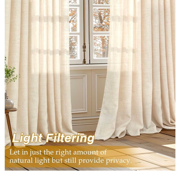 DriftAway Pinch Pleat Linen Textured Semi Sheer - Picture 4 of 6
